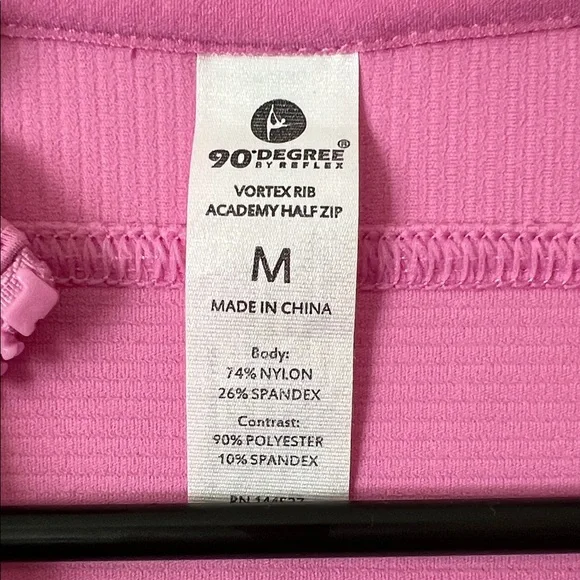 90 Degree By Reflex Pink Half-Zip Crop Top Women’s Medium - Picture 2 of 8